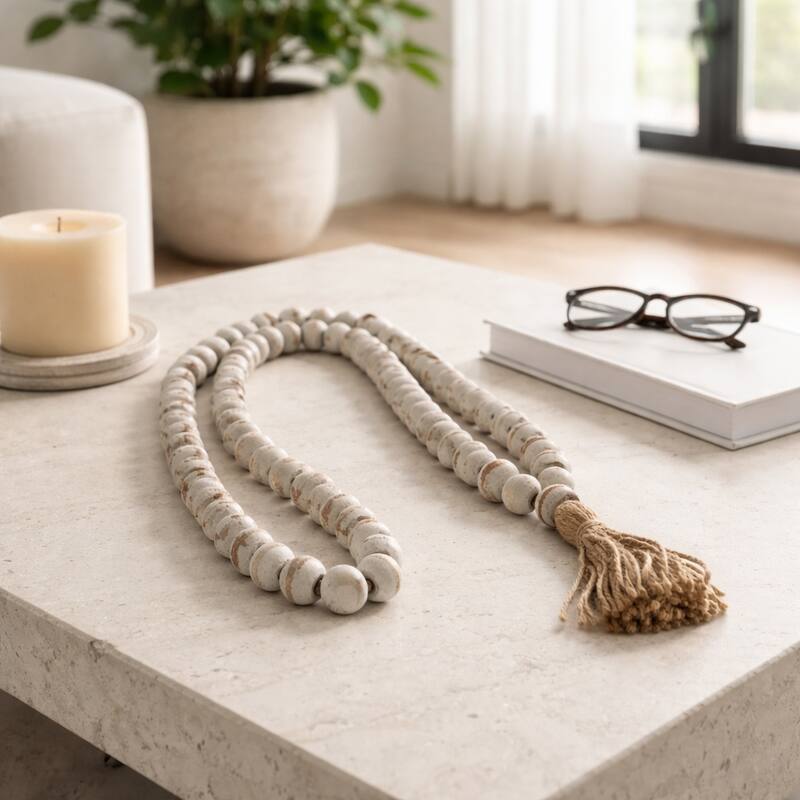 Decorative Wooden Novelty Beaded Garland - 30"