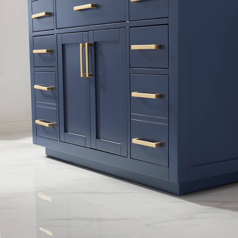 Altair Ivy Single Bathroom Vanity Set and Carrara White Countertop without Mirror