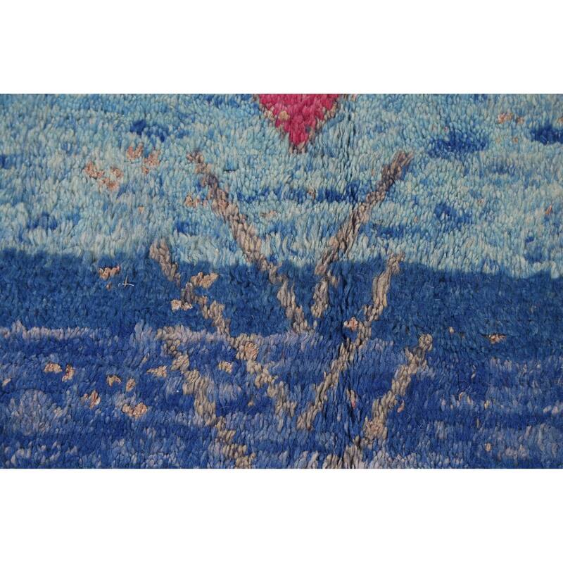 Tribal Moroccan Oriental Wool Area Rug Hand-knotted Home Decor Carpet - 5'11" x 9'6"