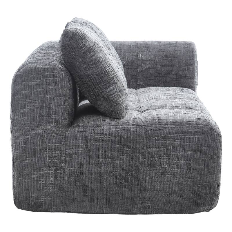 Chenille Loveseat Sofa Upholstered Deep Seat Sofa, Lounge Couch Corner Sofa Minimalist Modular Couches for Apartment