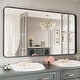 preview thumbnail 45 of 141, Apmir Metal Frame Tempered Glass Bathroom Vanity Mirror for Wall, Cloakroom, Bedroom 55" X 30" - Black