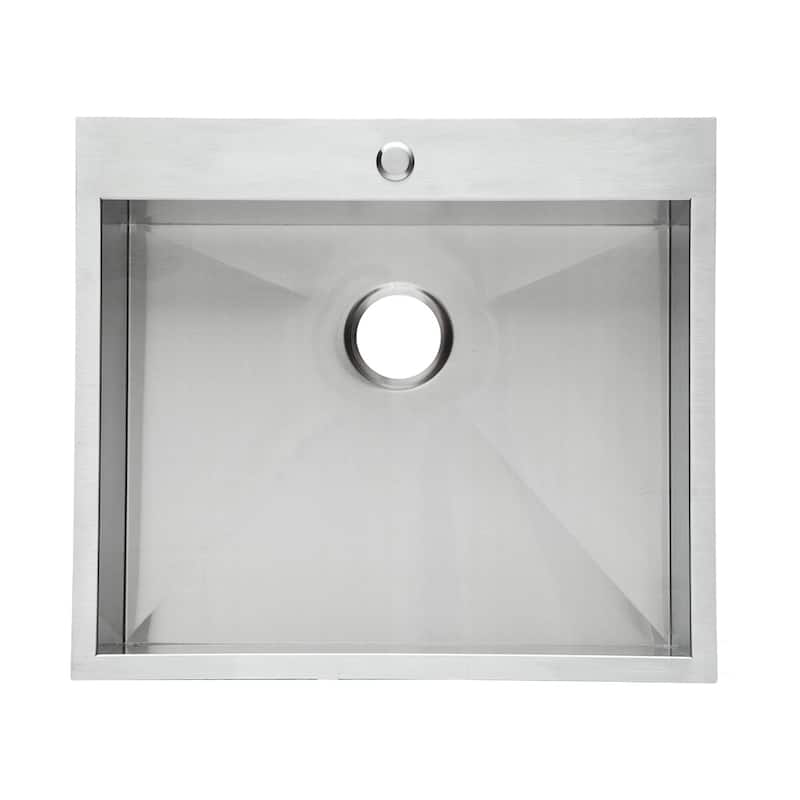 25" Undermount Kitchen Sink Deep Single Bowl Sink Stainless Steel
