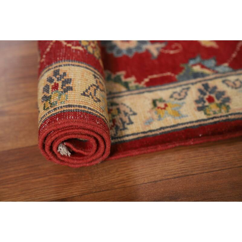 Red Floral Kazak Oriental Accent Rug Hand-Knotted Wool Carpet - 2'0" x 3'0"