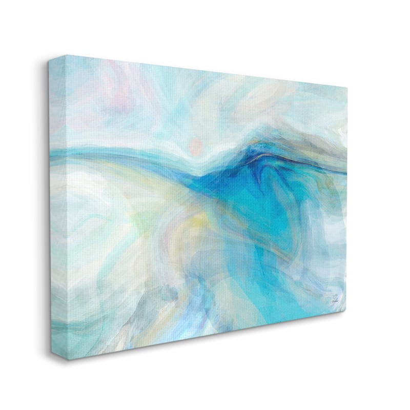 Stupell Industries Blue Fluid Pastel Abstract Swirl Canvas Wall Art by ...