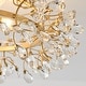 preview thumbnail 13 of 11, 23" Contemporary Gold 4-Light Crystal Low-Profile Flush Mount Ceiling Fan with Remote