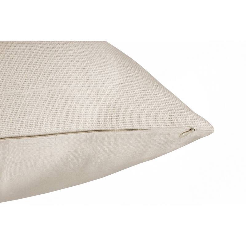 Sevita Hand-Woven Solid Linen Throw Pillow, 20" x 20"