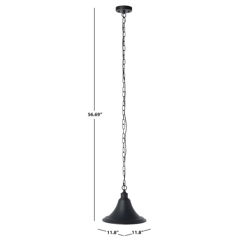 SAFAVIEH Lighting Ågot 12" Modern & Contemporary Outdoor Pendant - 12" W x 12" D x 57" H - Black - 12Wx12Dx57H