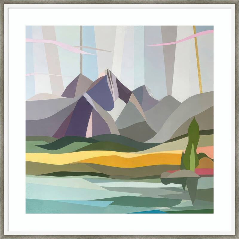 Sierras Other Side by Melba Browne Wood Framed Wall Art Print - Lucie Silver White