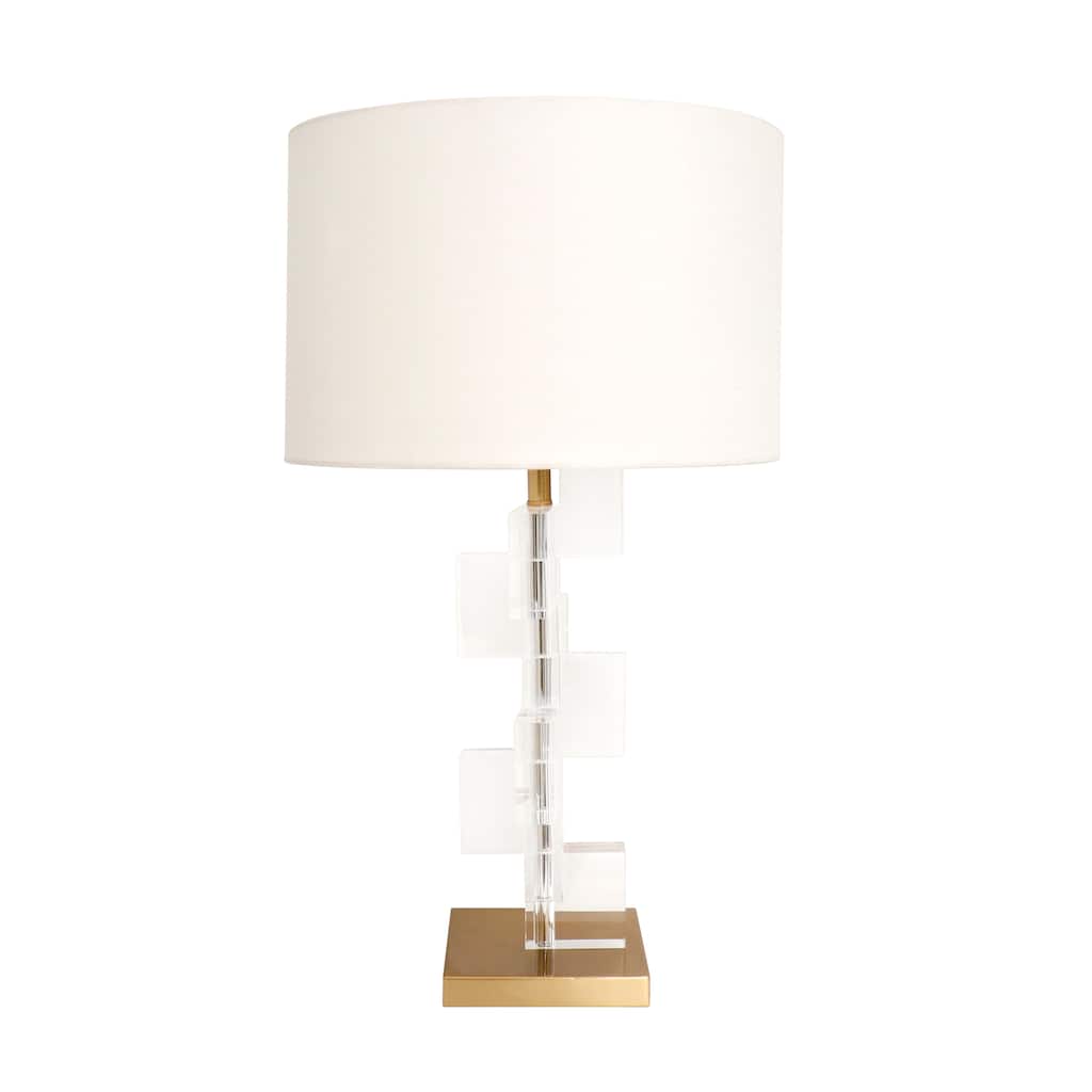 Pasargad Home Spire Clear Acrylic Table Lamp with Shade