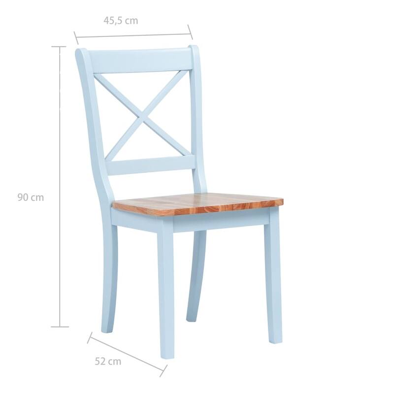 vidaXL 2/4x Dining Chairs Solid Wood Rubber Dining Room Chair Multi Colors - 17.9" x 20.5" x 35.4"