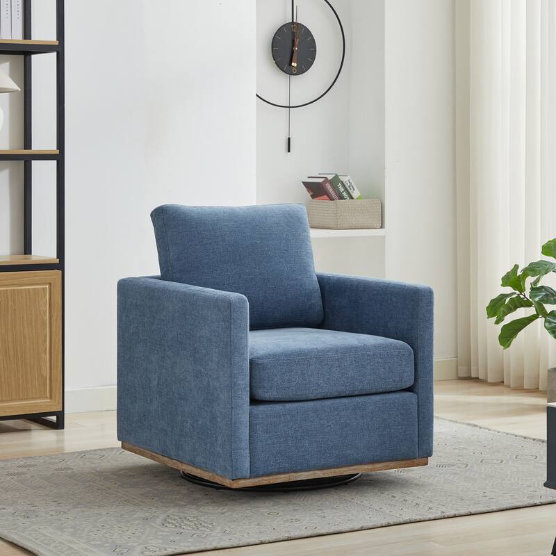 Chenille Swivel Accent Chair (Square Design)