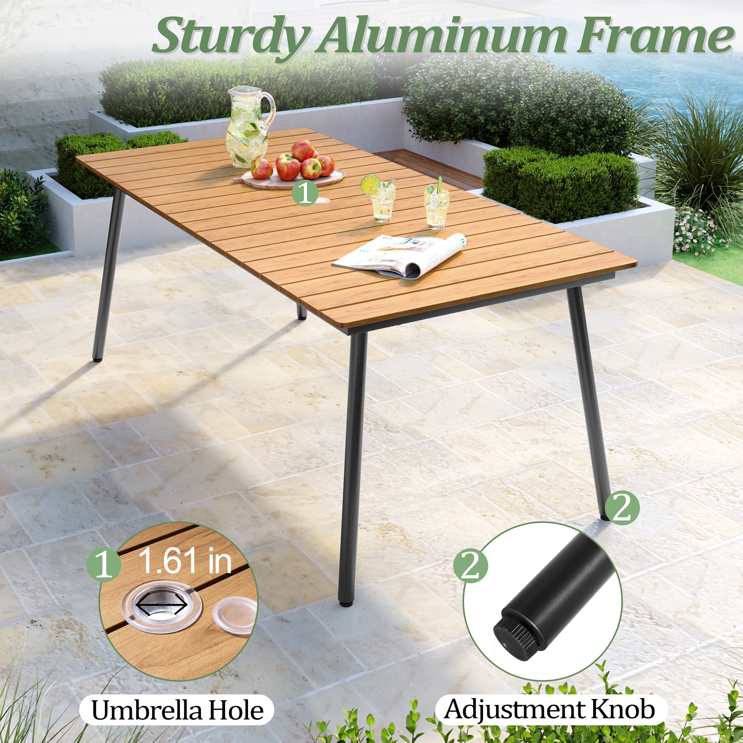 2 1 4 in patio table umbrella hole DECOHS Pcs 2 Inch Parasol Ring Plug and Cap Set, Thicker Hole Cover Insert, Deck Table Umbrella Holes Plug Replacement Parts for Outdoor Patio Table this outside table features a practical folding design for easy storage and setup Patio Table Umbrella Hole Ring
