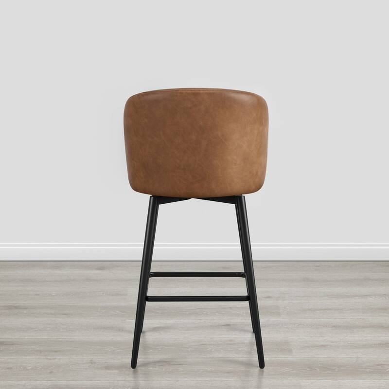 Charlotte Counter Height Swivel Barstool with Metal Legs Set