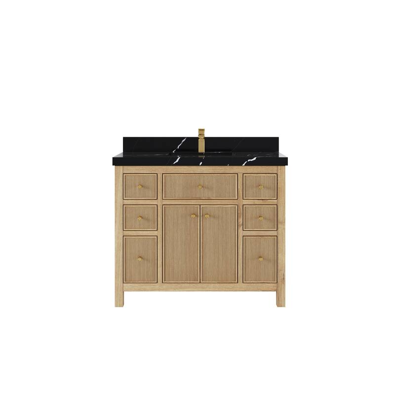 Willow Collections 42 in. W x 22 in. D Sonoma Teak Single Sink Bathroom Vanity with Countertop