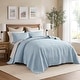 preview thumbnail 58 of 110, Madison Park Quebec Embroidered Reversible Oversized 3-piece Solid Texture Bedspread Quilt Set with Matching Shams