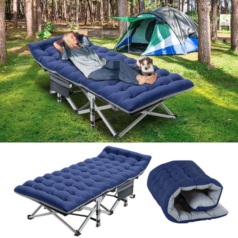 DoCred Oversized Folding Camping Bed, Portable Sleeping Bed Cot - 75"x28"x14"