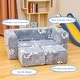 preview thumbnail 32 of 30, Grondin Kids Modular Loveseat with Ottoman, Convertible Sofa Bed with Sherpa Upholstered and Density Sponge Padding