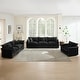 preview thumbnail 117 of 162, Cloud Chenille Upholstered Modular Sectional Sofa with DIY Combination Design Black 3-Seater Sofa+2-Seater Sofa+Accent Chairs