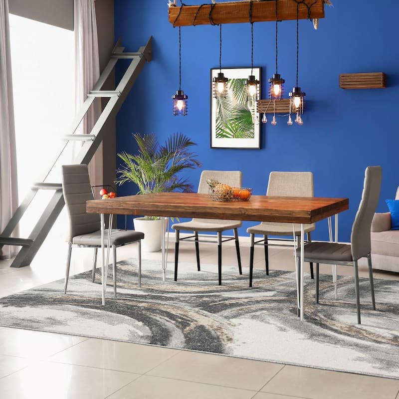 Luxe Weavers Modern Distressed Abstract Area Rug