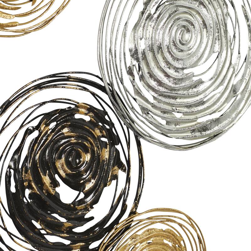 Metal Plate Home Wall Decor with Textured Pattern - Gold - Roche River Decor