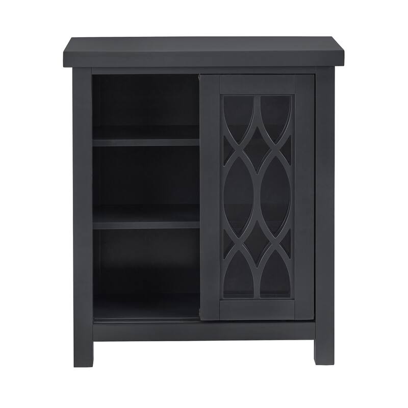 Glassell Geometric Glass Door Storage Cabinet with Adjustable Shelves by iNSPIRE Q Classic