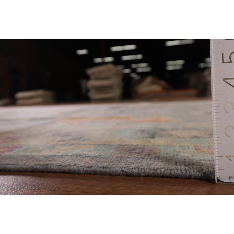 Vegetable Dye Oushak Area Rug Handmade Turkish Wool Carpet - 9'3" x 11'11"