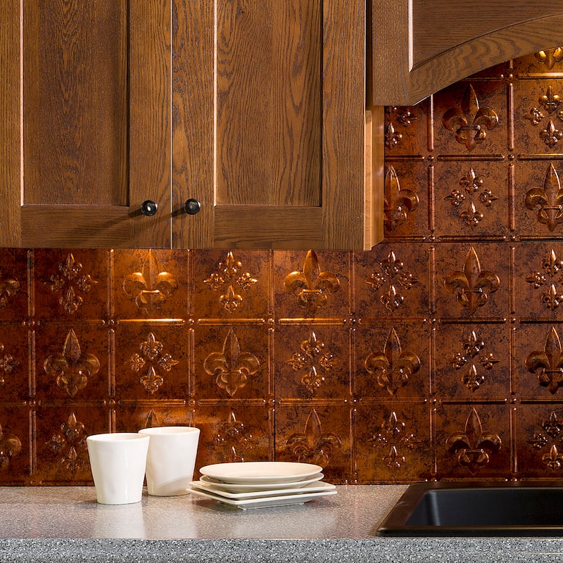 FASÄDE Fleur de Lis Decorative Vinyl Backsplash Panel