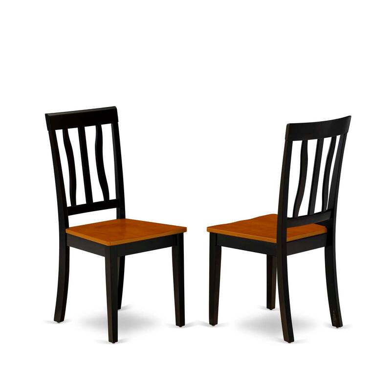 HomeStock 7-Piece Square Black & Cherry Finish Solid Wood Top Dining Table with 6-Chairs