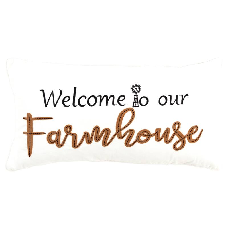 Rizzy Home Welcome to our Farmhouse Throw Pillow Cover