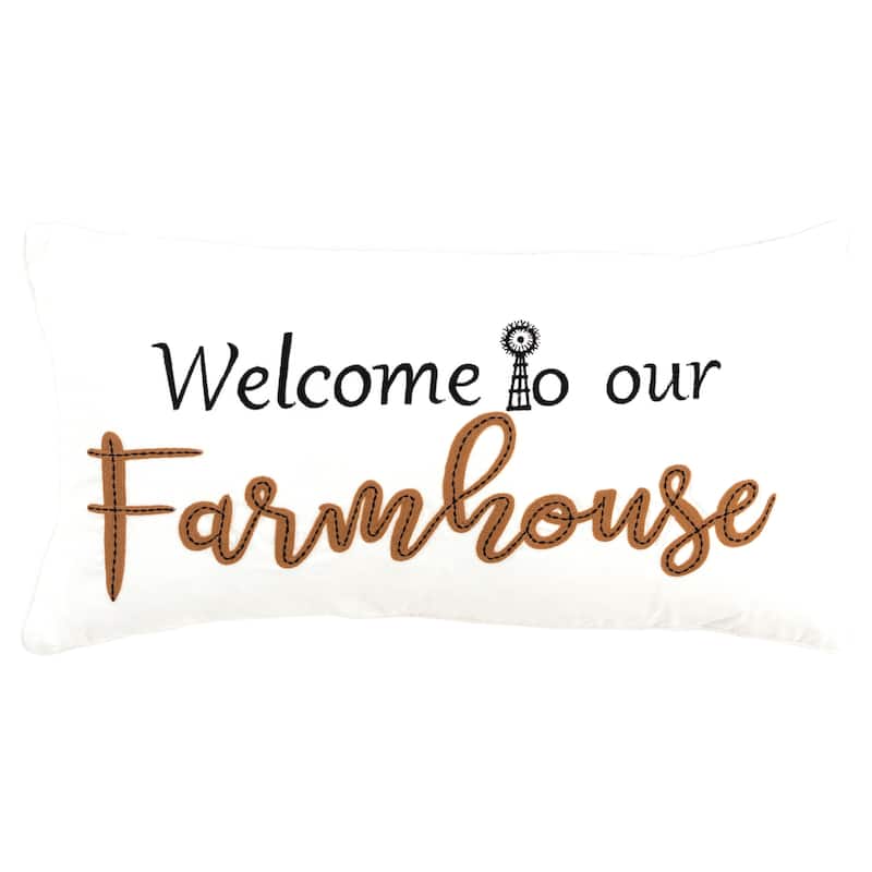 Rizzy Home Welcome to our Farmhouse Throw Pillow