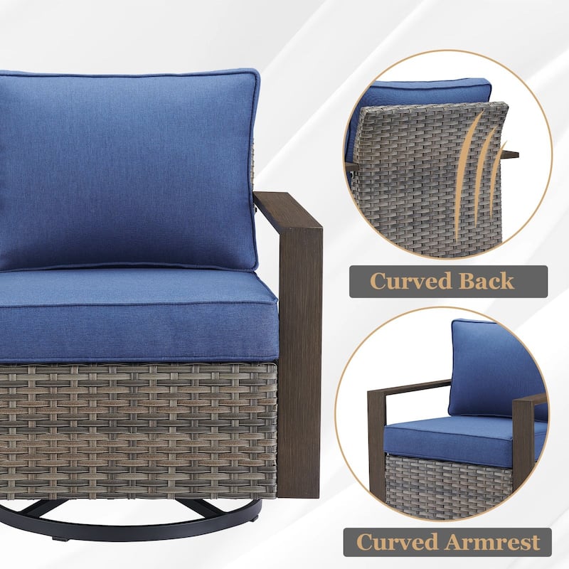 Gymojoy Patio Swivel Glider Chairs Set of 4