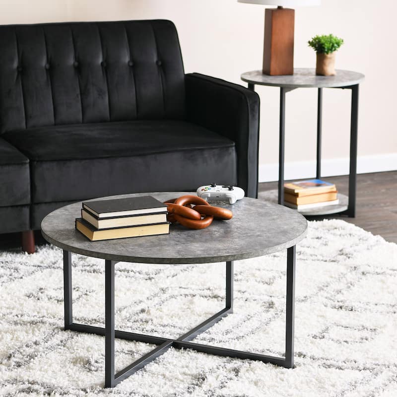 Household Essentials Round Coffee Table - 31.5" - Slate