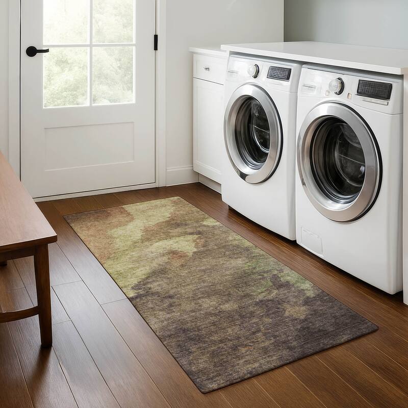 Premium Washable Super Soft Abstract Ombre Mayfield Rug - Mocha - 2'3" x 7'6"