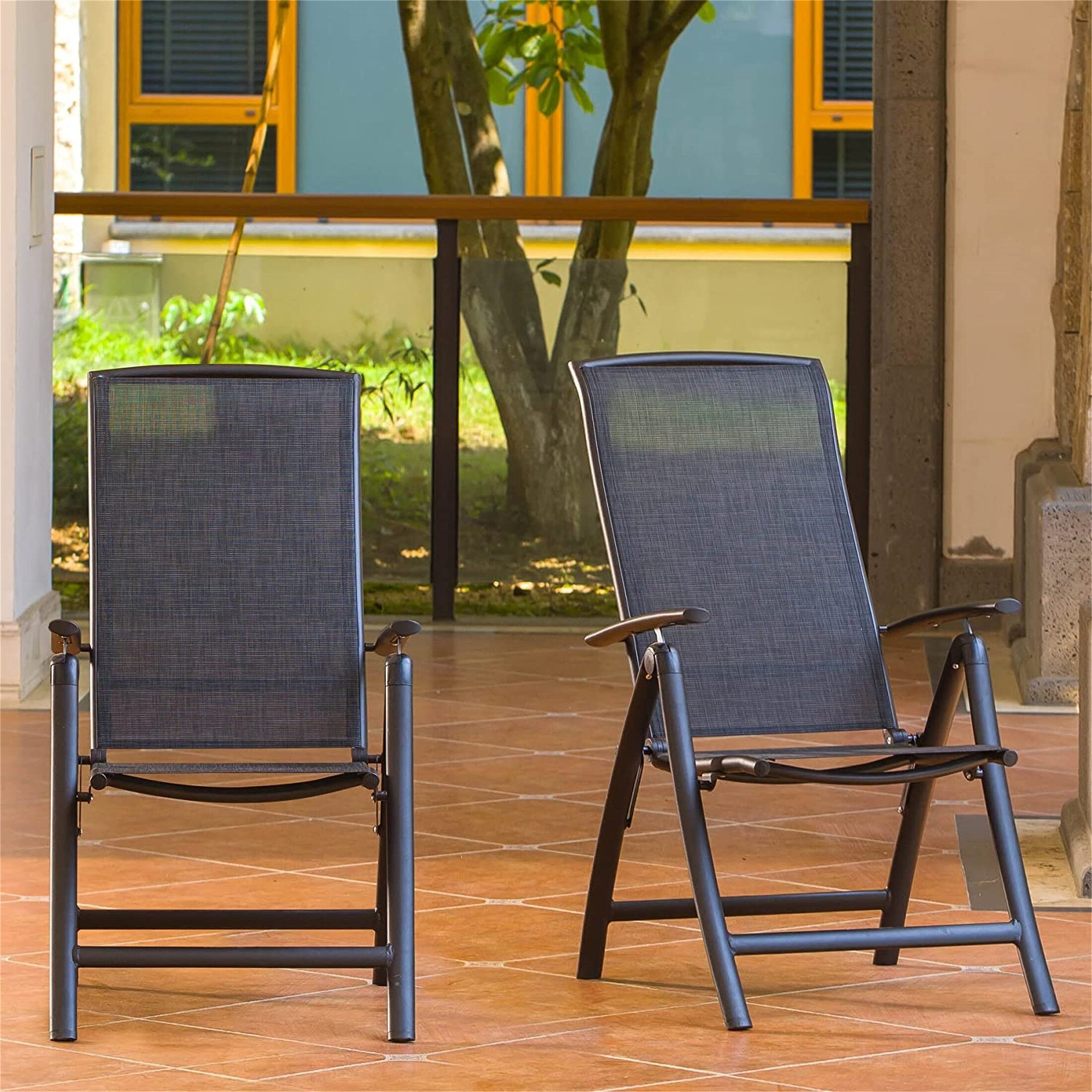 Aluminium folding garden store chairs