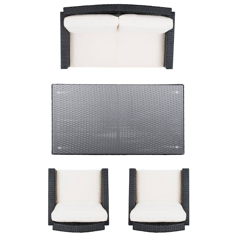 SAFAVIEH Outdoor Living Lorma 4-Piece Patio Set - 55"W x 32"D x 33"H