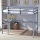preview thumbnail 30 of 47, Twin High Loft Bed with Built-in Desk, Safety Guardrails, Ladder, and Rubber Wood Frame Grey