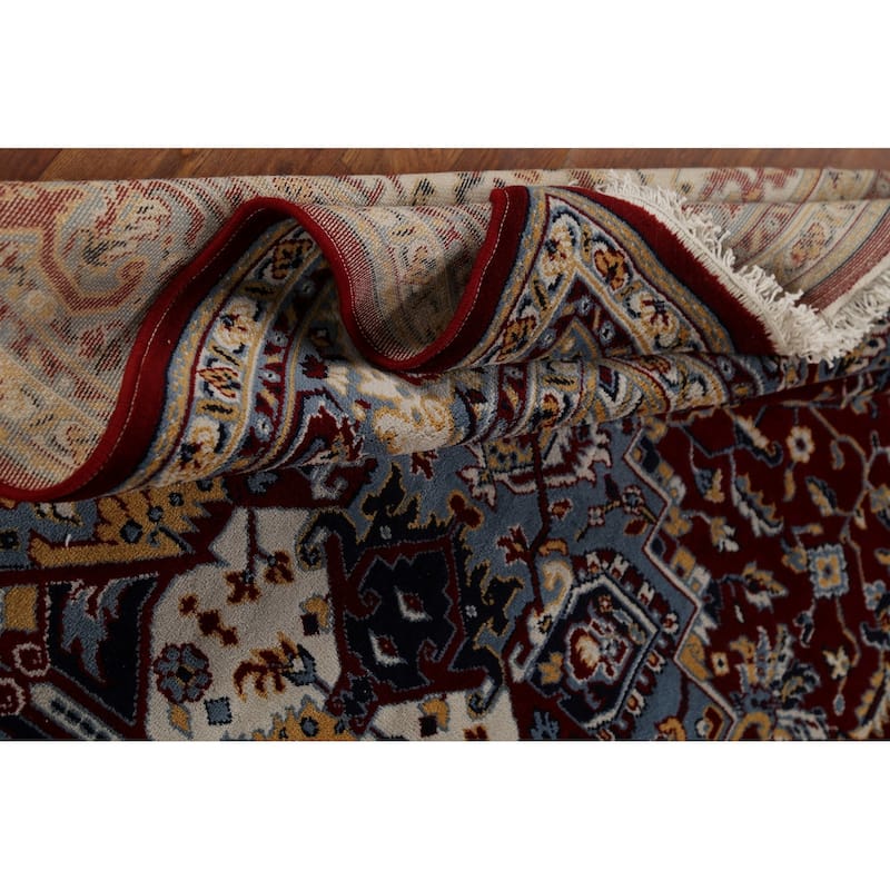 Geometric Red Tabriz Turkish Area Rug Machine Made Carpet - 6'4" x 9'10"