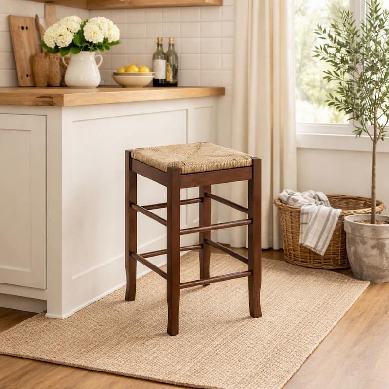 SQ Rush Backless Wood 24-inch Counter Stool