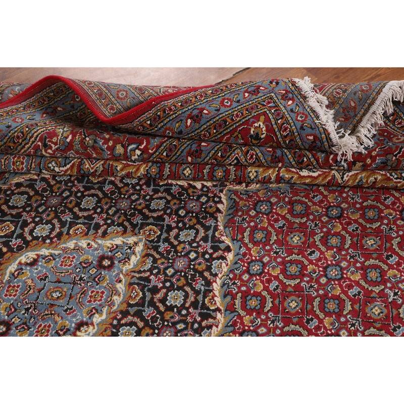Red Geometric Tabriz Turkish Area Rug Machine Made Carpet - 9'7" x 12'7"