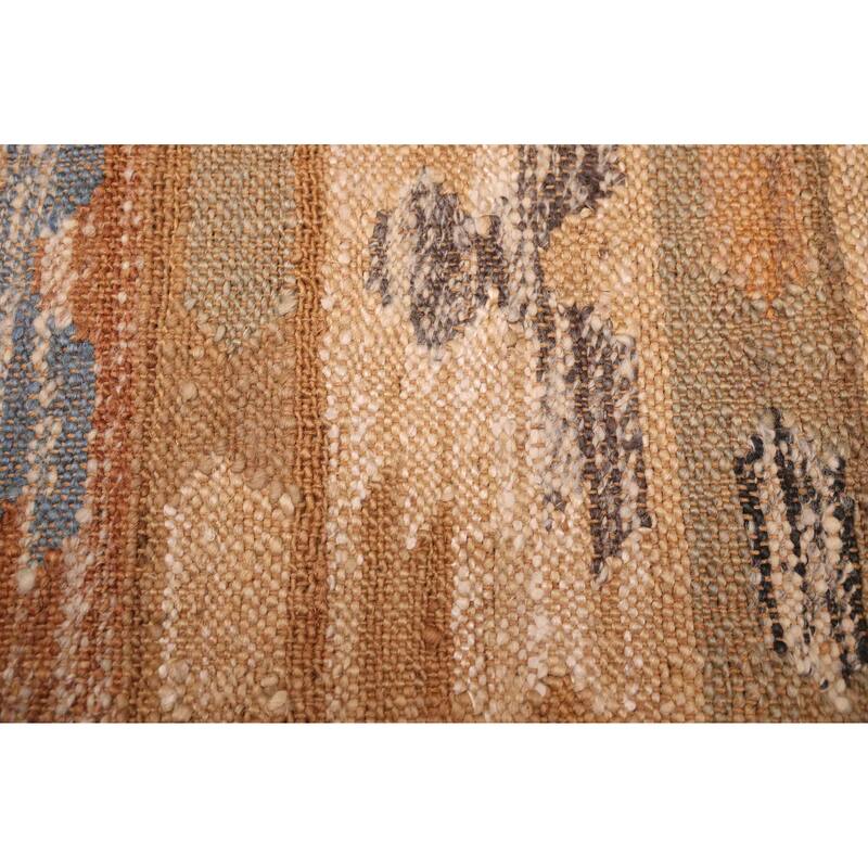 ECARPETGALLERY Flat-Weave Palas Denizli Light Brown Jute Kilim - 5'7 x 7'6