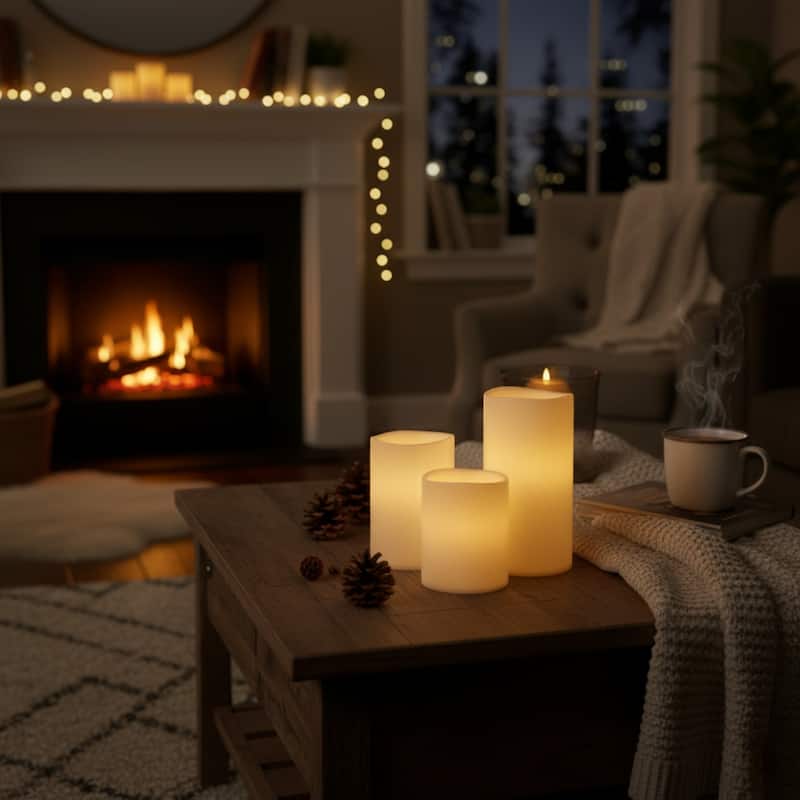 Lavish Home Set of 3 LED Flameless Candle with Remote
