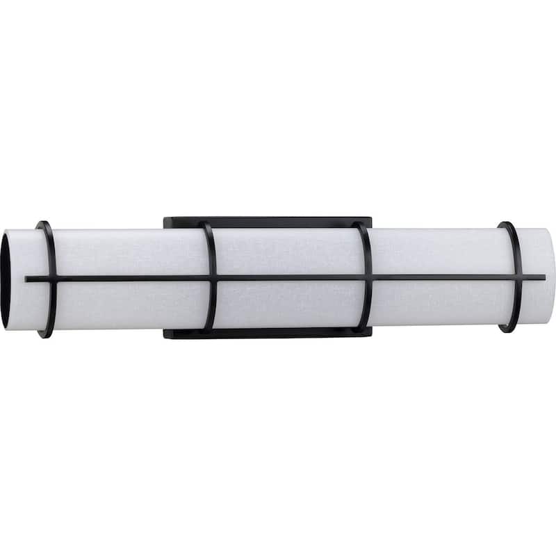 Grid LED Collection 1-Light Black White Linen Glass LED Modern Wall Light - 1 Light