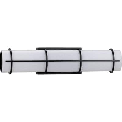 Grid LED Collection 1-Light Black White Linen Glass LED Modern Wall Light