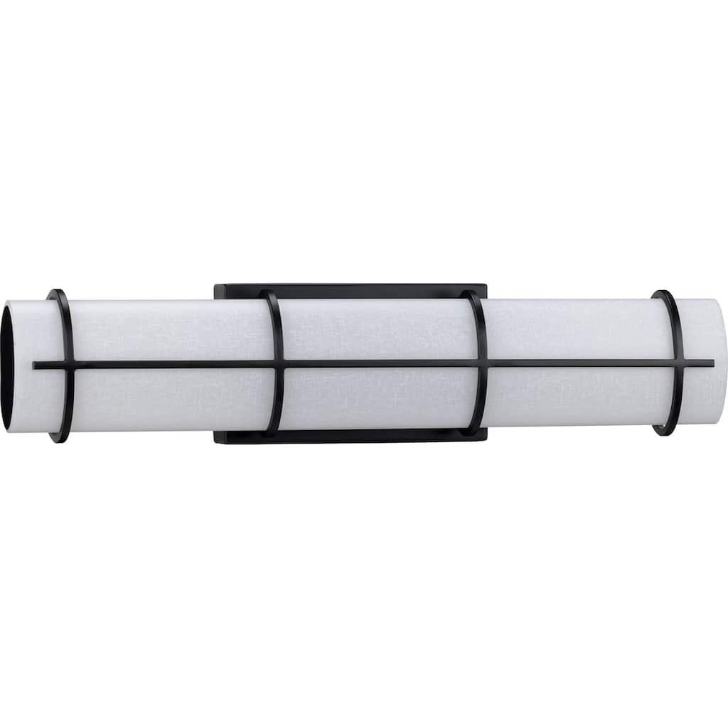 Grid LED Collection 1-Light Black White Linen Glass LED Modern Wall Light