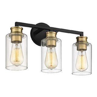 3-Light black and gold bathroom light fixture Black & Gold small black ...