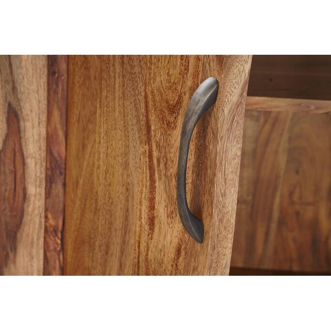 HomeRoots 72" Brown Solid Wood Live Edge Sideboard with Six Doors - 72.00 in. x 36.00 in. x 16.00 in.