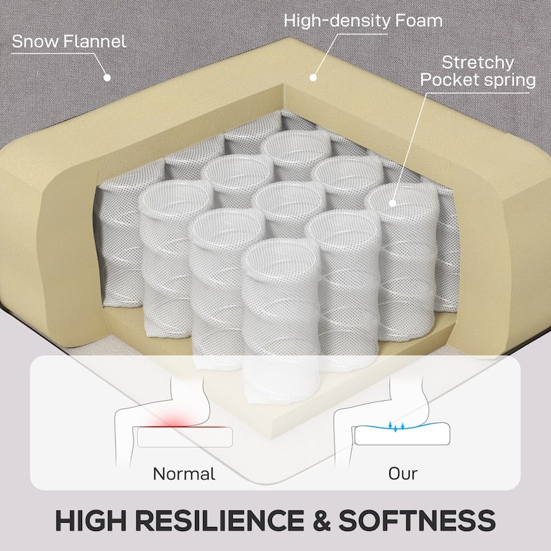 HOMCOM Copper Grove Guanta Tufted Wood Leg Accent Chair