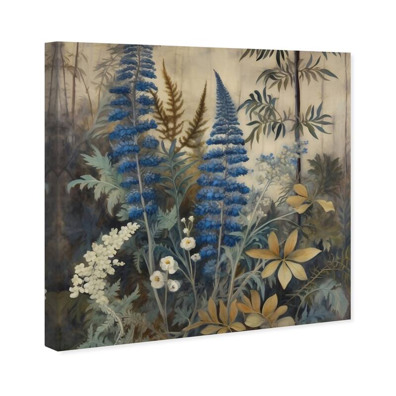 Wynwood Studio Canvas Floral and Botanical Kind of Lavandula Blue and Violet Blue Traditional Wall Art Canvas Print
