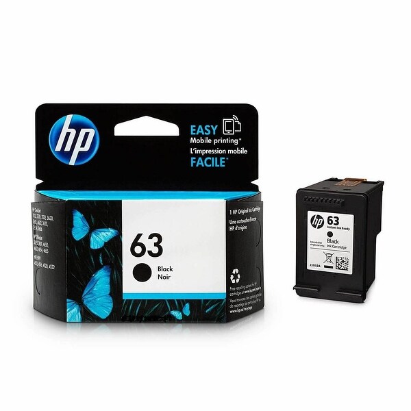 HP 63 Black Original Ink Cartridge in Retail Packaging, F6U62AN. Opens flyout.