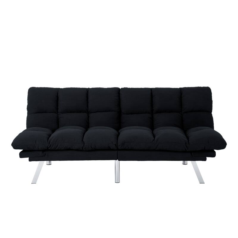 Multifunctional Sofa Bed,Foldable 2-Seater Sofa - Black